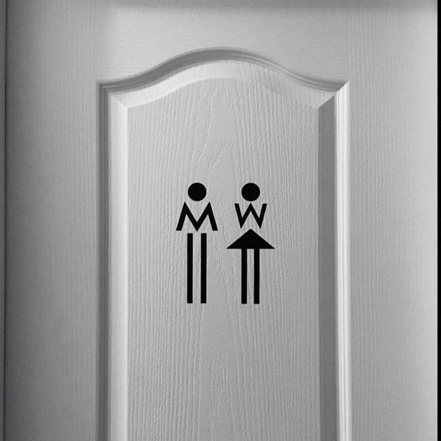 Custom Man Woman Toilet Decals Entrance Sign Door Stickers Wall Decals For Bars Gym Shops Offices Home Cafe Hotel Decoration