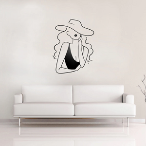 Modern large Removable Line Art Woman Transfer Vinyl Wall Art Decal Sticker For Living room Kitchen Hallway Office Play Room