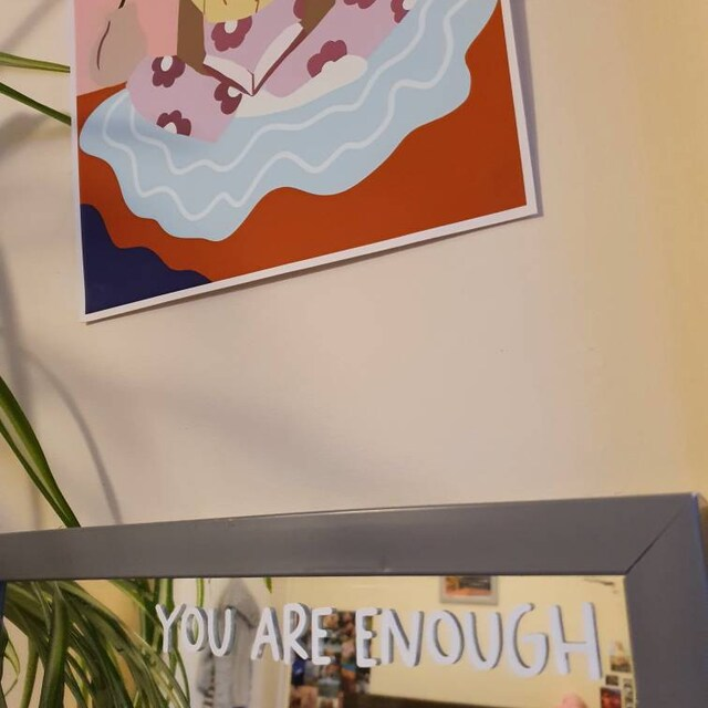 You Are Enough You Mirror Decal Custom Inspiration Affirmation Home Decoration Mirror Stickers PVC Vinyl Mirror Decal Stickers