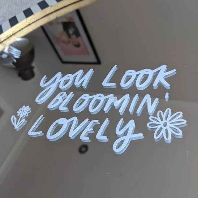 Hello Beautiful Mirror Decal Custom Bathroom bedroom Decoration Motivational Home Decor Affirmation Vinyl Mirror Decal Sticker