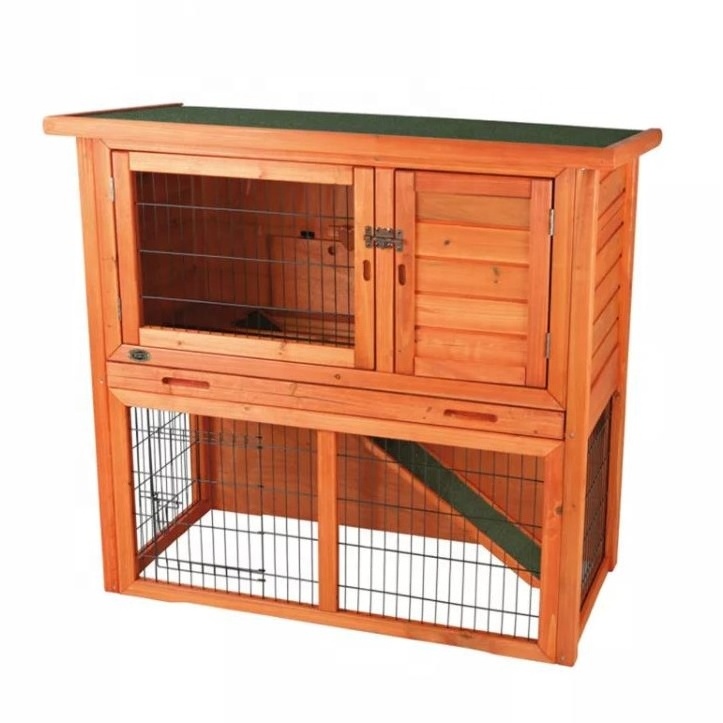 Jaalex Custom Outdoor Indoor Handmade 2 Tier Wooden Rabbit Hutch Waterproof Small Chicken Coops