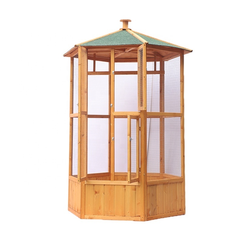 Jaalex Cheap Outdoor Waterproof Wooden Large Bird Aviary Luxury Pigeon Aviary Bird Cage For Sale