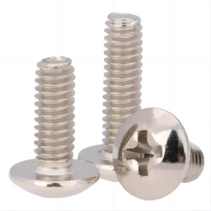 Large flat head cross slot nickel plated screws TM umbrella head machine bolts Mushroom head machine screws