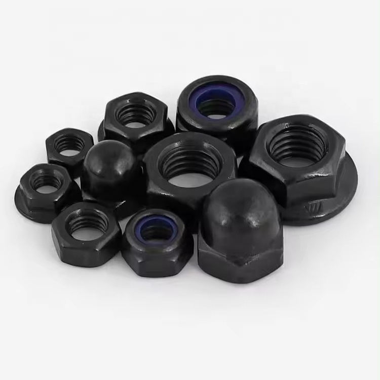 M2-M16 black cap cap type female 304 stainless steel flange nut hexagonal nut anti-loosening screws