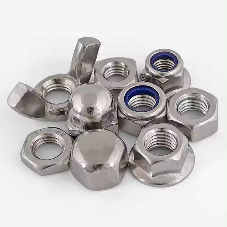 M2-M16 black cap cap type female 304 stainless steel flange nut hexagonal nut anti-loosening screws