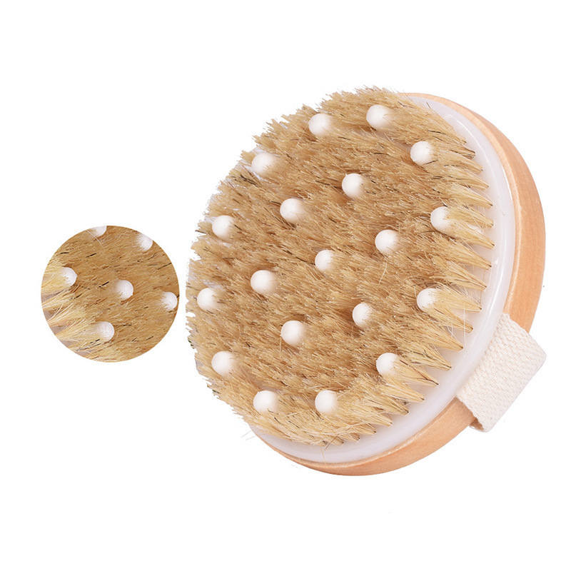 Bath Body Exfoliating Shower Brush,body massage brush body scrub brush,Wooden Bamboo Body Brush Natural Wood Dry Bath Brush