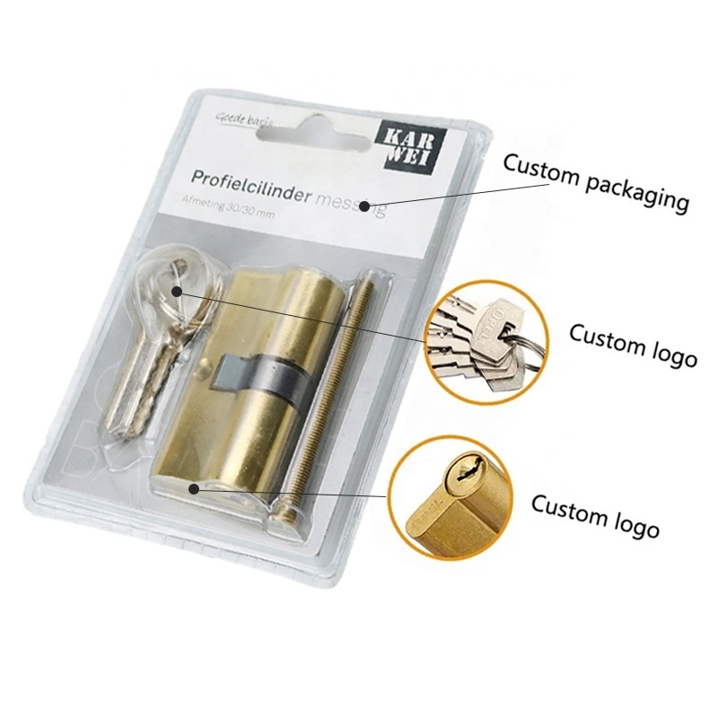 OEM high quality security 60mm 70mm 80mm 90mm 100mm Euro brass lock cylinders