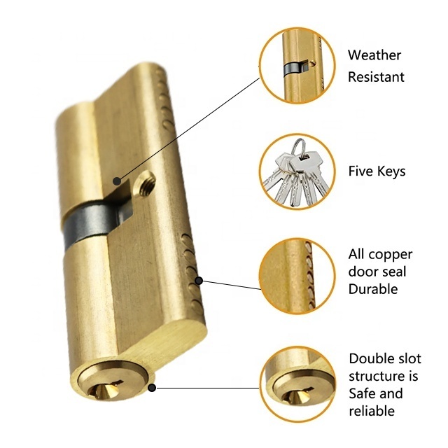 OEM high quality security 60mm 70mm 80mm 90mm 100mm Euro brass lock cylinders