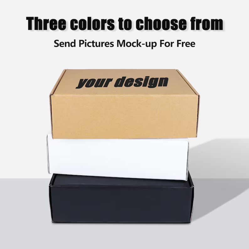 Matte black cardboard box with lid, clothing packaging box