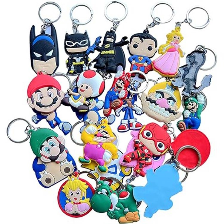 New Design promotional soft pvc logo 2D rubber gift Key chain of Bag Keychain