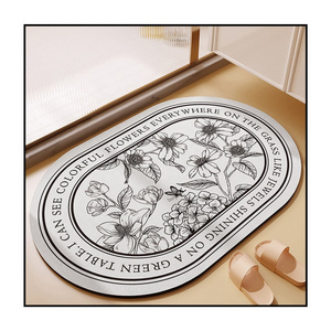 Super Absorbent Floor Mat Memory Foam Bath Mat Non-Slip Bathroom Rug Quick Dry Door Cushion Oval Diatom Mud Carpet Floor mat