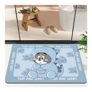 Wholesale printing personalized stone dry bathroom door diatom mud absorbent floor mat quick-drying rectangular bath mat