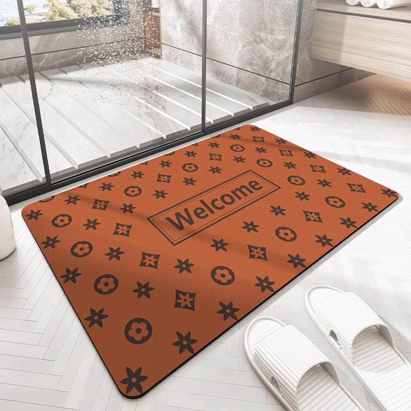 Bathroom Water Absorbent Rug Set Rubber Door Mats Kitchen Carpet Anti Slip Bath Diatom Mud Floor Mat