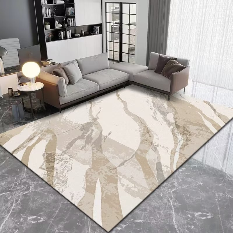 Cream Style Color Series Wall To Wall Carpets Household Living Room Luxury Mats Anti-slip 3d PrintedCrystal Velvet Area Rugs