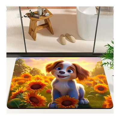 3d Visual Bathroom Mat Comfy Bath Mats Cartoon Flower Non Slip Waterproof Diatom Mud Bath Mats