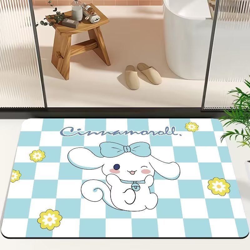 Wholesale printing personalized stone dry bathroom door diatom mud absorbent floor mat quick-drying rectangular bath mat