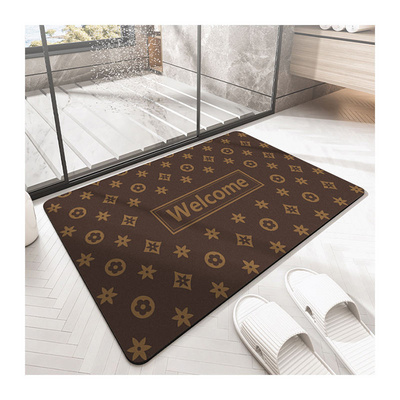 Bathroom Water Absorbent Rug Set Rubber Door Mats Kitchen Carpet Anti Slip Bath Diatom Mud Floor Mat