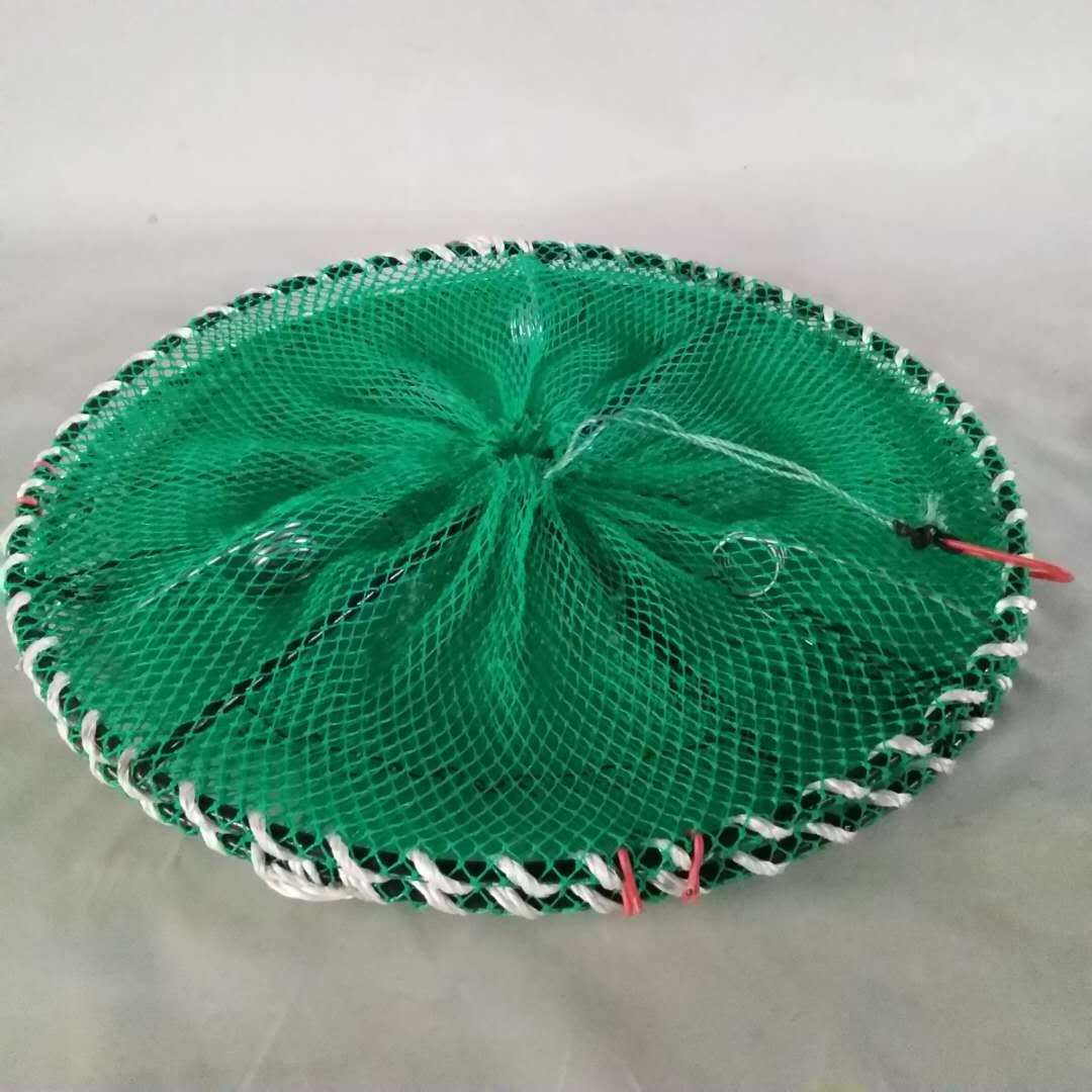 Collapsible round crab pot 6 strands PE coating steel frame size 50*20 crab trap