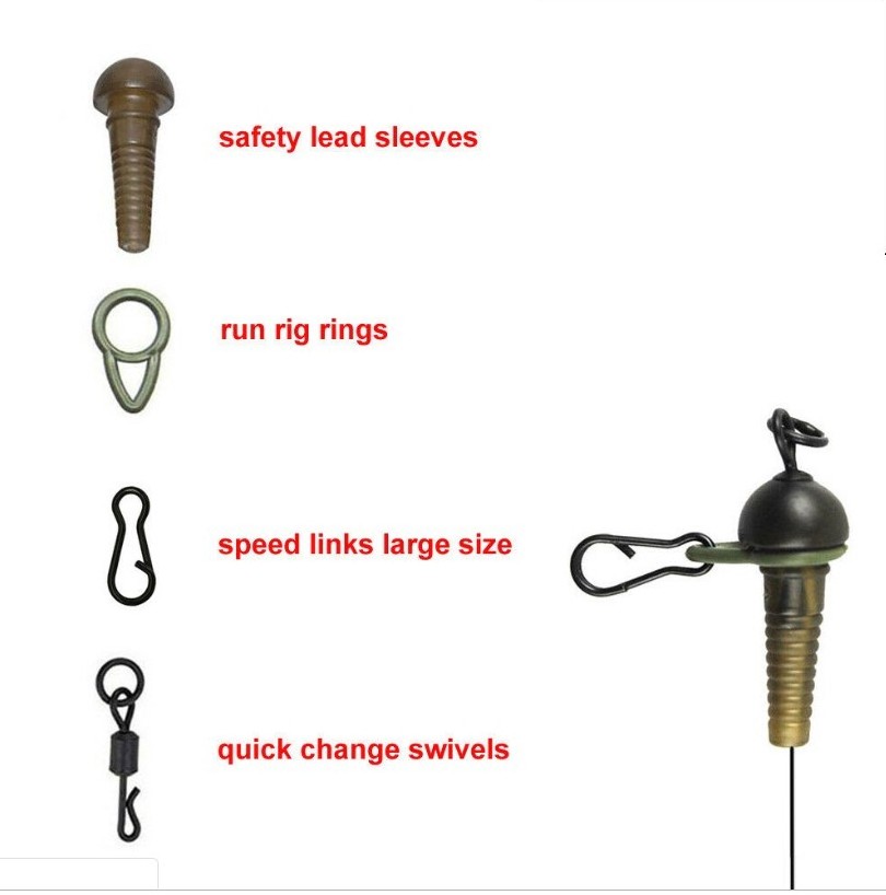 Safety Lead Sleeves Run Rig Rings Speed Links Quick Change Swivel Carp Fishing Accessories Terminal Tackle