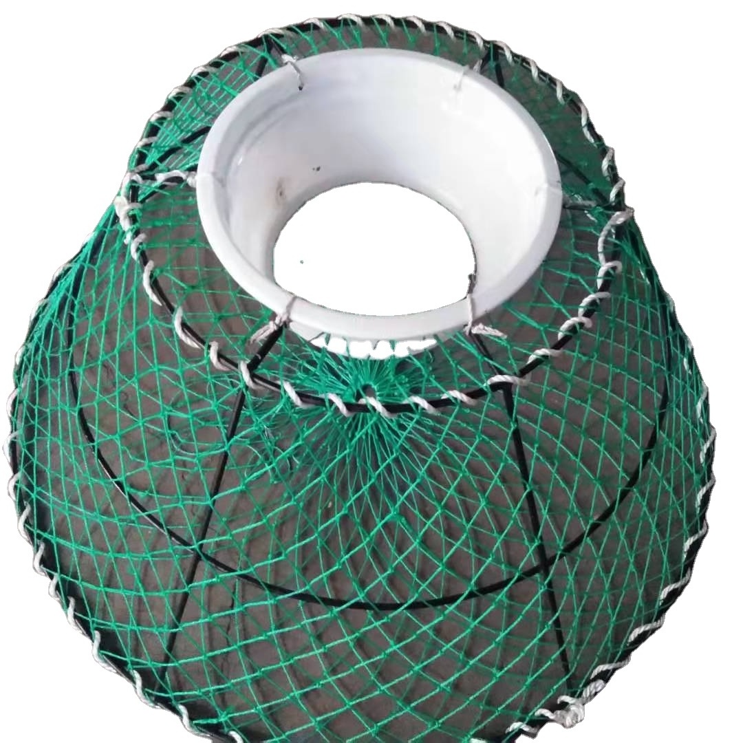 Cone shape lobster crayfish king crab trap wired 10mm steel frame strong netting size 125*50*60cm