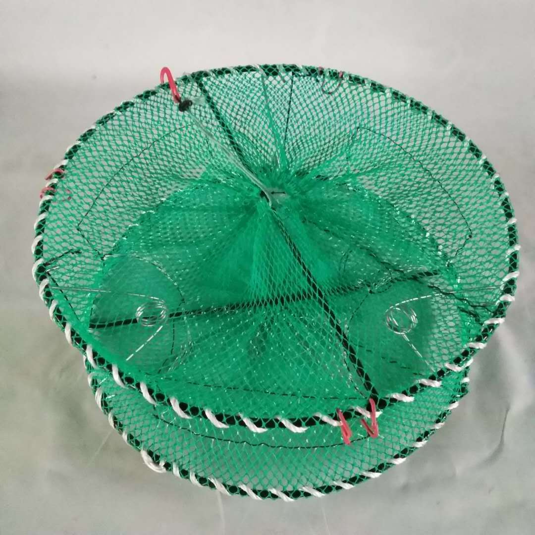 Collapsible round crab pot 6 strands PE coating steel frame size 50*20 crab trap