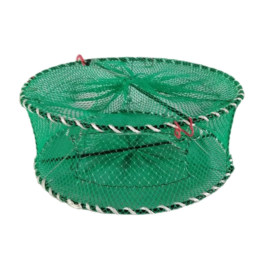 Collapsible round crab pot 6 strands PE coating steel frame size 50*20 crab trap