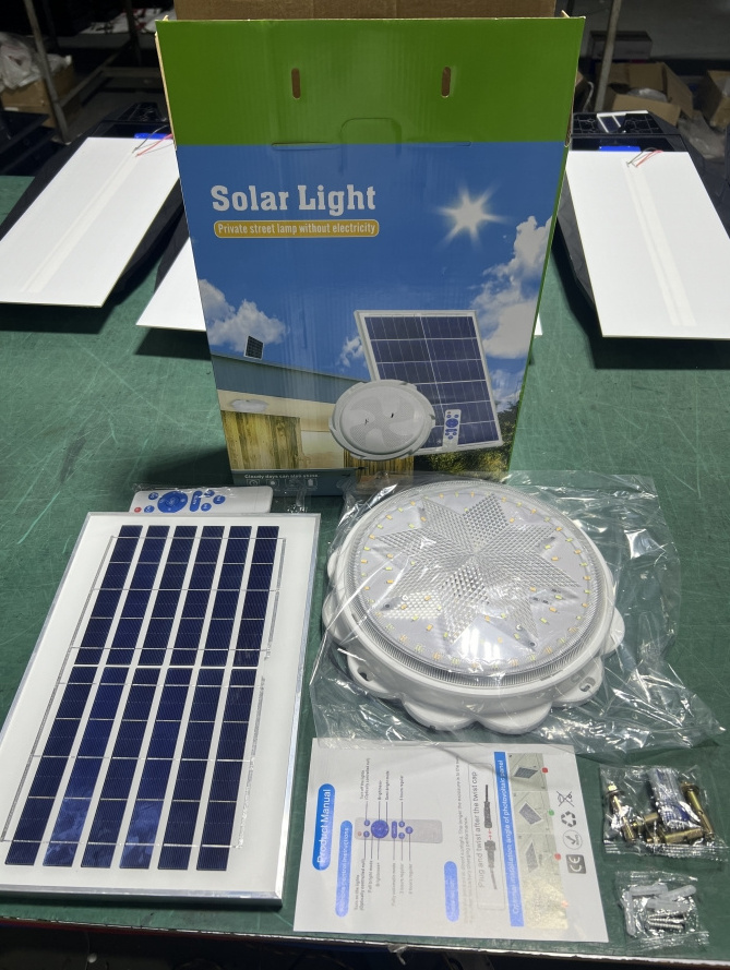 Factory Direct Solar Panel Powered Ceiling Lamp Waterproof Led Hallway Garden Solar Ceiling Light Indoor