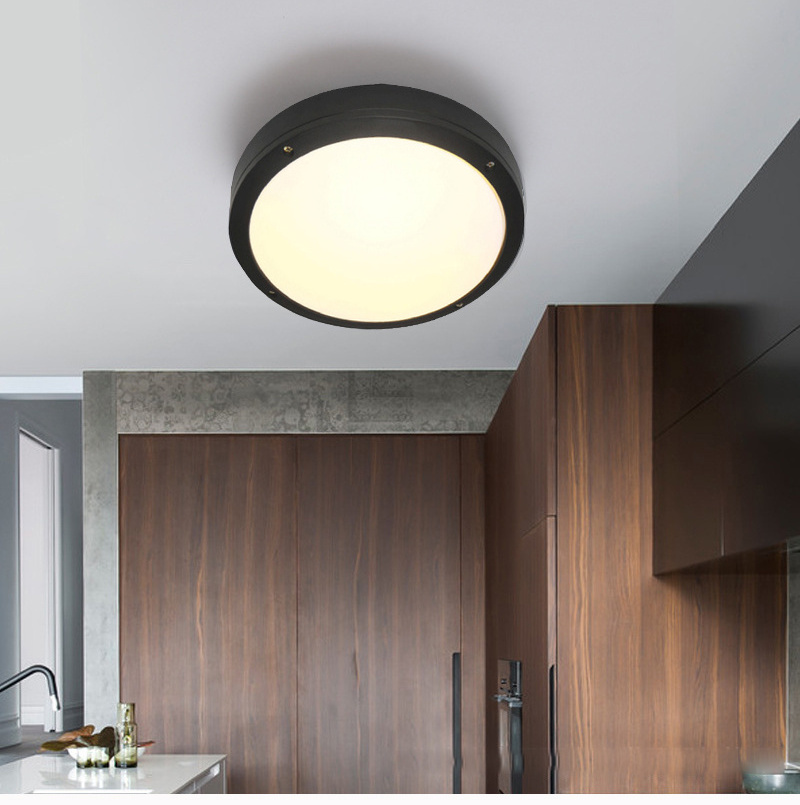 Surface mounted round led ceiling light with motion sensor IP65 plastic outdoor bulkhead light