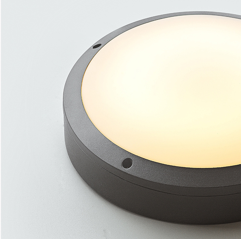 Surface mounted round led ceiling light with motion sensor IP65 plastic outdoor bulkhead light