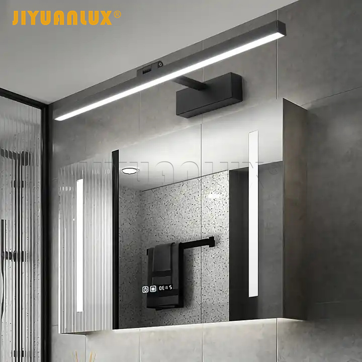 24 inch Black LED Vanity Light Adjustable Modern Bathroom Vanity Light Fixtures Over Mirror 5500K