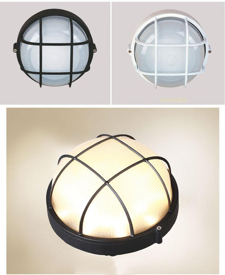 Outdoor Oval LED Nautical Bulkhead Light,flush Mount for Wall or Ceiling Black Cast Aluminum with Frosted Glass Lens