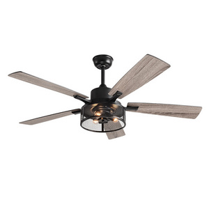 New Design 52 Inch Ceiling Fan Industrial Style 5 Dual Finish Blades 52" Led Ceiling Fan Light With Led Light And Remote Control