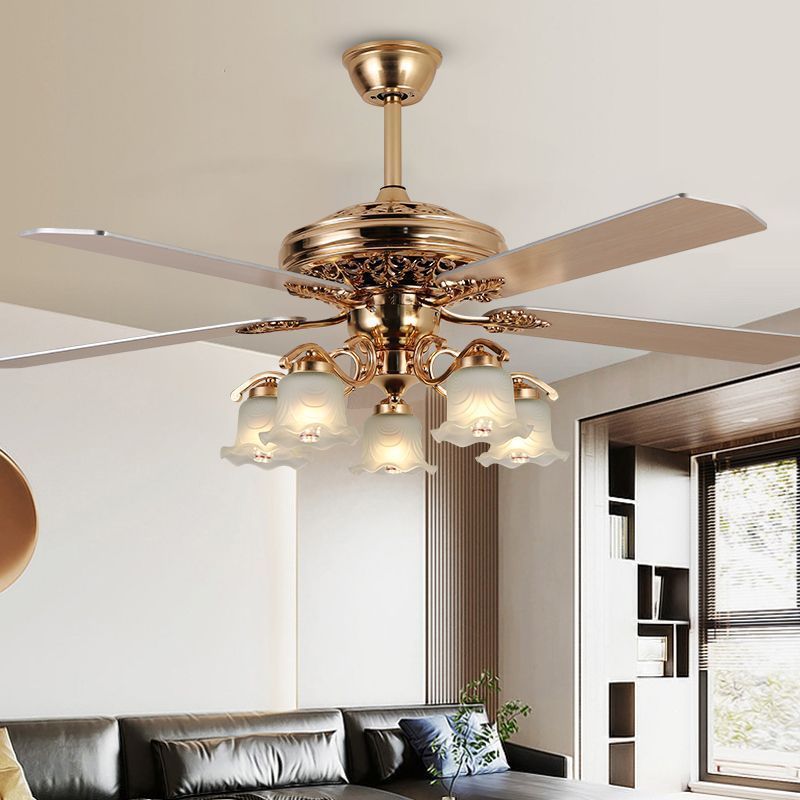 42 inch Rustic Classic Bronze 5 Plywood Blades Pull Chain Control Led Ceiling Fan With Light For Bedroom Living Room Dining Room