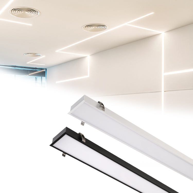 Embedded grille long strip light shell concealed hotel recessed linear light  washing wall tube spotlight