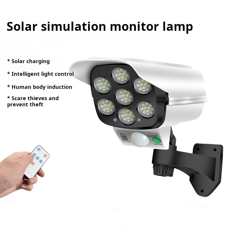 Solar Wall Light Motion Sensor 77 LED Wall Lamp IP65 Waterproof Dummy Camera Powered Sunlight Street Light For Garden Decoration