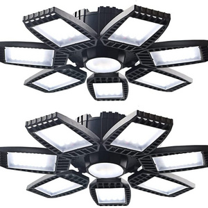 Adjustable Led Garage Lights 300W E26/E27 30000Lm High Brightness High Bay Light fixture 7+1 Deformable Panels Shop Lights