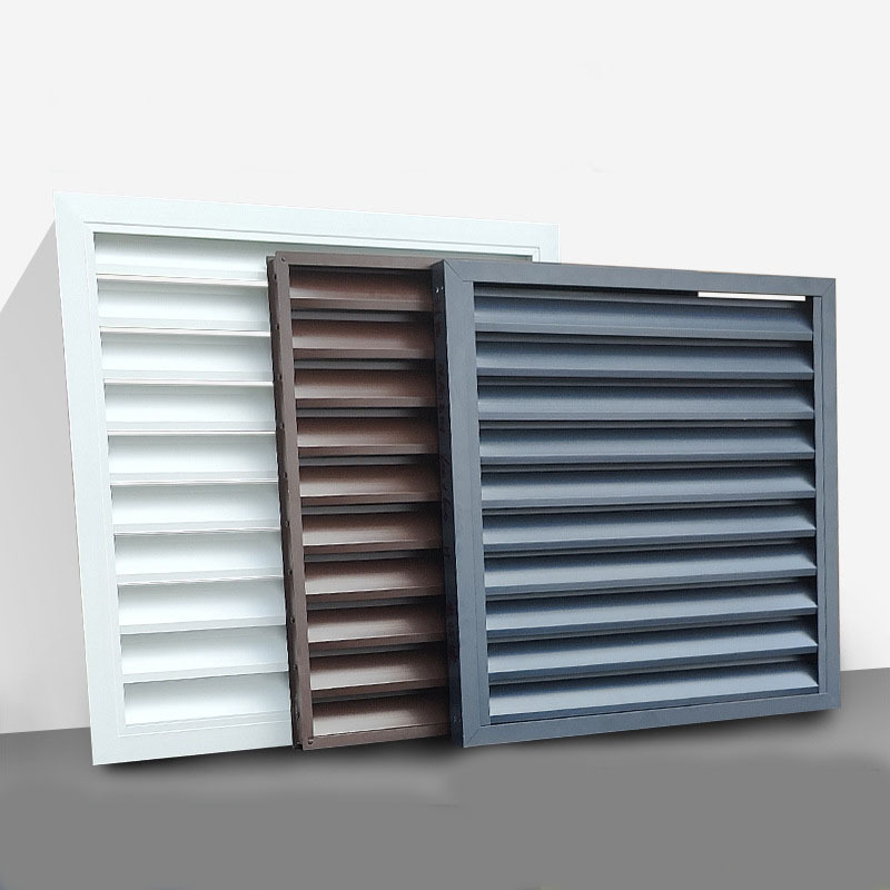 Single-Layer Rainproof Air Inlet Ventilation Black Aluminium Louver Metal Vent Cover Aluminium Ventilation Grill