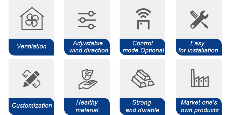 Air-conditioning exhaust outlet ABS air outlet Integrated ceiling Square diffuser Central air-conditioning louver