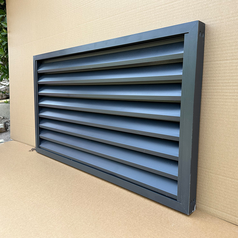 Single-Layer Rainproof Air Inlet Ventilation Black Aluminium Louver Metal Vent Cover Aluminium Ventilation Grill