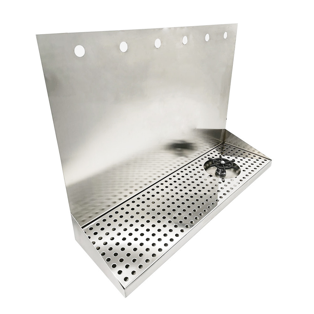 GHO stainless steel OEM Beer tap wall and drip tray integrated