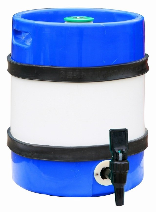 GHO blue and white color 15L plastic beer keg/barrel