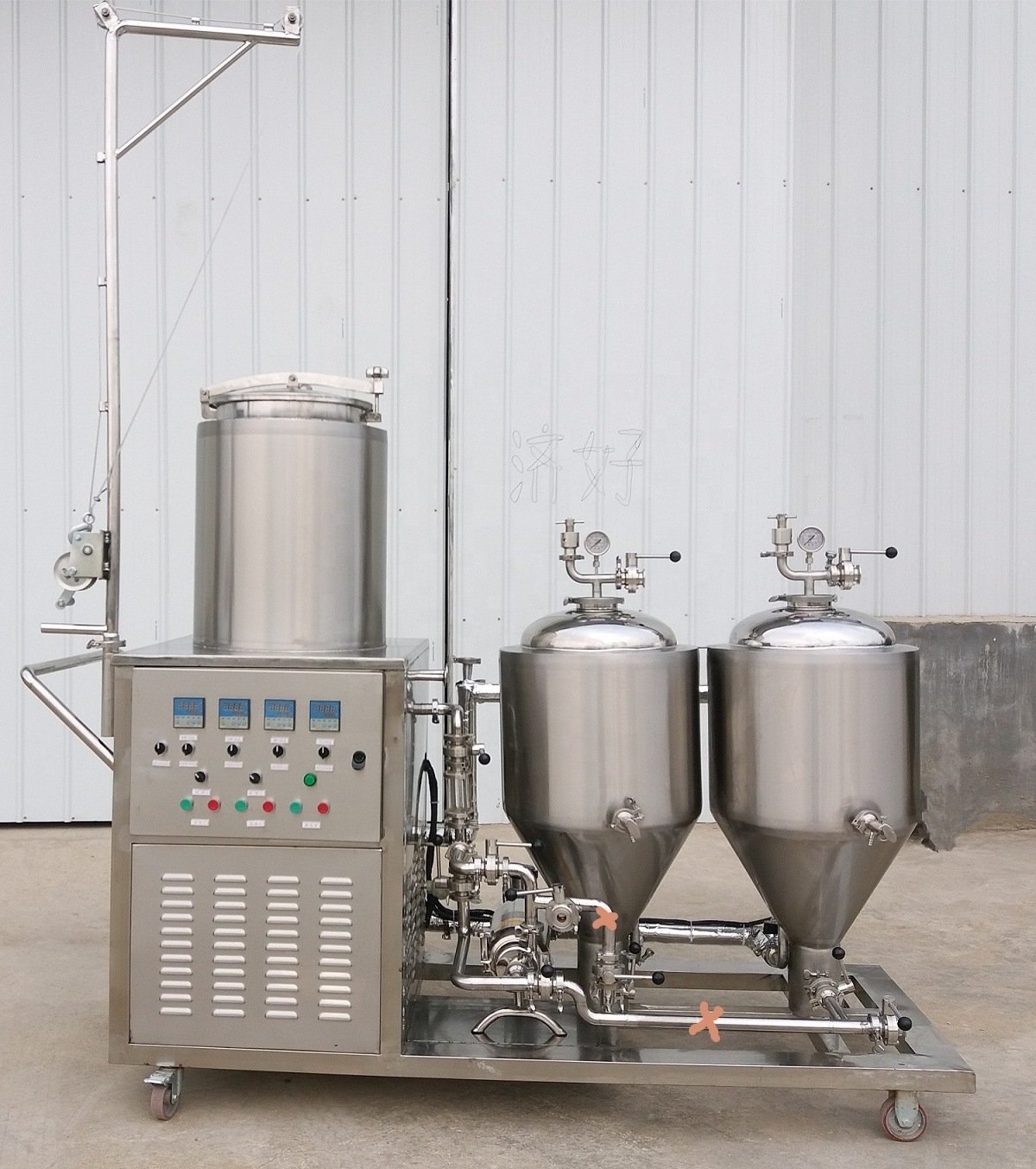 All in one beer brewery brewing equipment 50L with 2sets*50L fermenter for homebrewing or laboratory