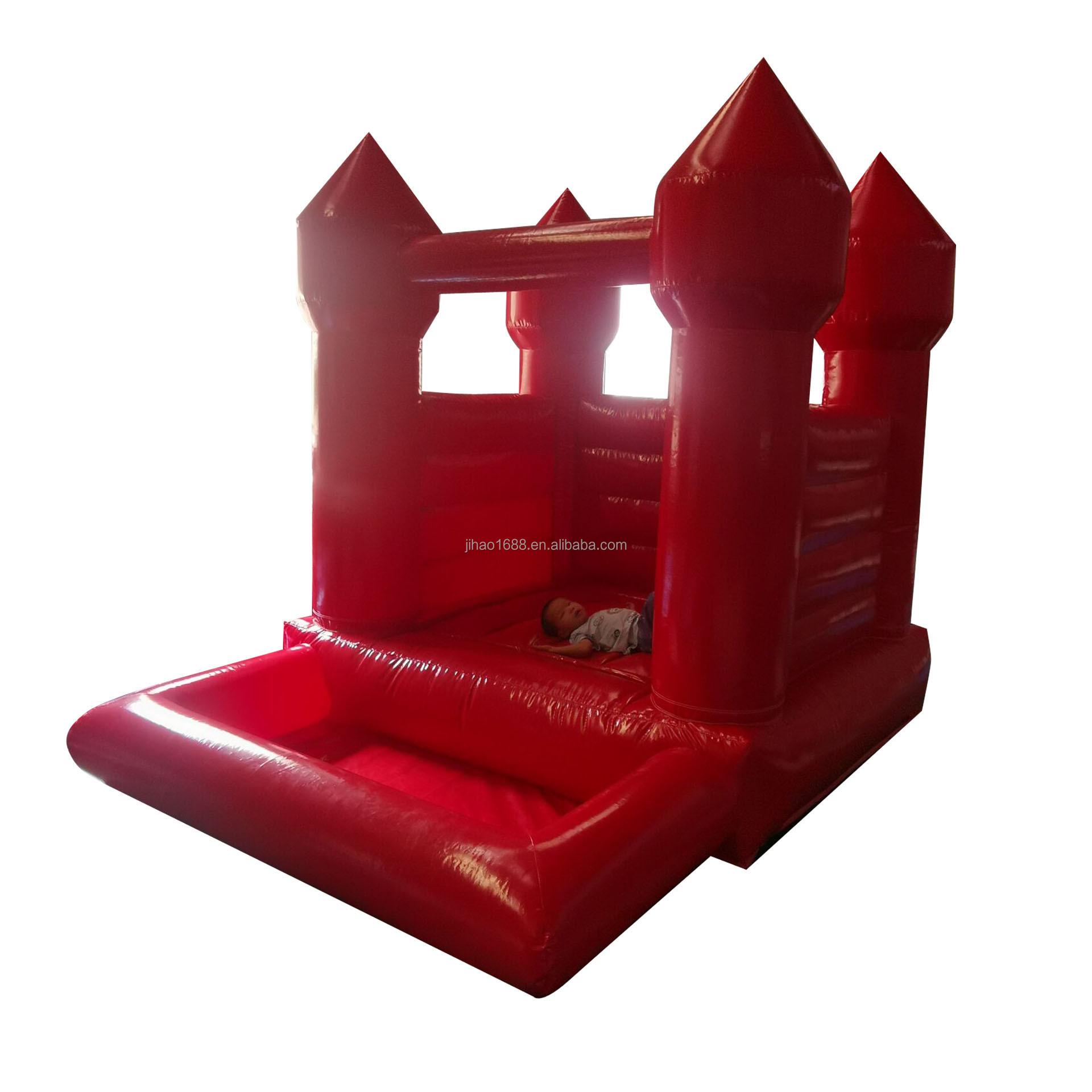 White toddler bounce house with ball pool  Mini inflatable bounce castle for rental