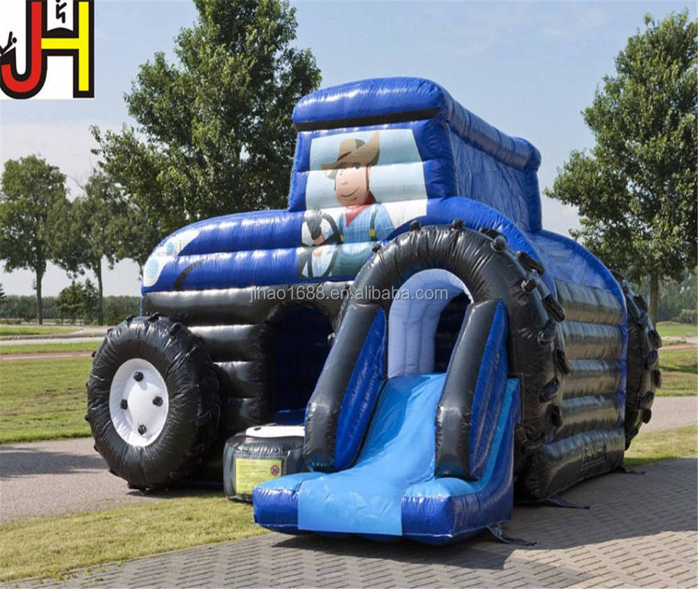 Inflatable Tractor Bouncer Castle With Slide Inflatable Tractor Bounce house