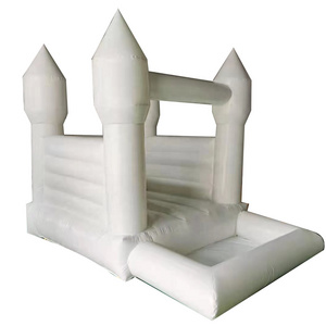 White toddler bounce house with ball pool  Mini inflatable bounce castle for rental