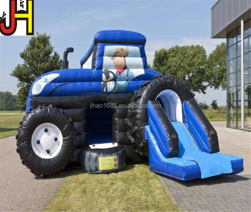 Inflatable Tractor Bouncer Castle With Slide Inflatable Tractor Bounce house