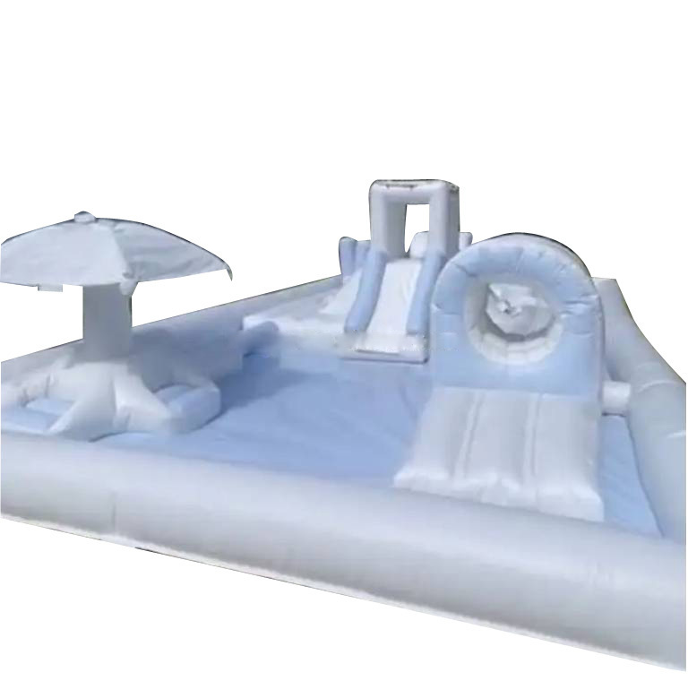 Inflatable Water Park with Slide, Trampoline, Soccer, Volleyball and Ball Pit