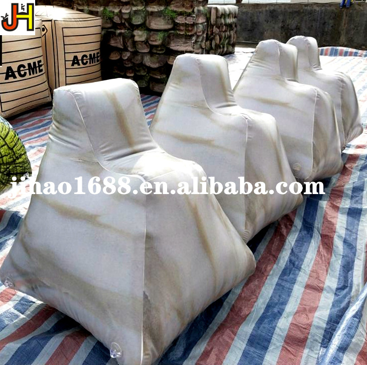 Used Stone Shape Inflatable Air Bunker, Paintball Game Archery Tag Obstacle Inflatable Paintball Bunker For Sale