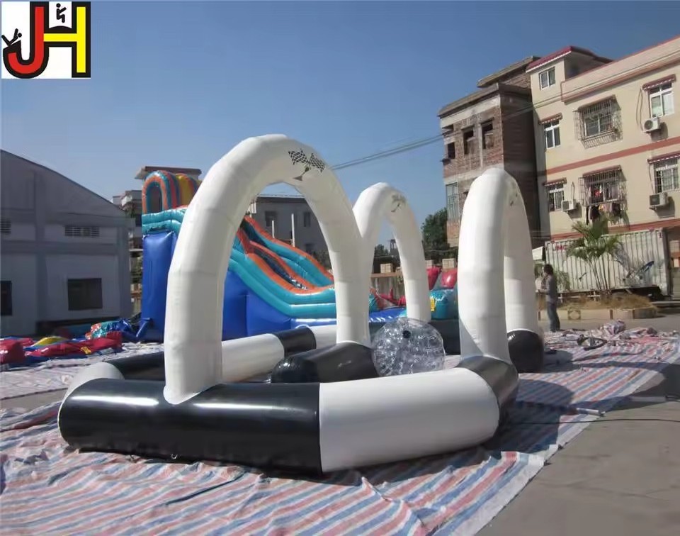 Airtight Inflatable Speedway Go Kart Race Track Inflatable Race Car Circuit Human Zorb Ball Race Track For Sale