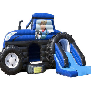 Inflatable Tractor Bouncer Castle With Slide Inflatable Tractor Bounce house